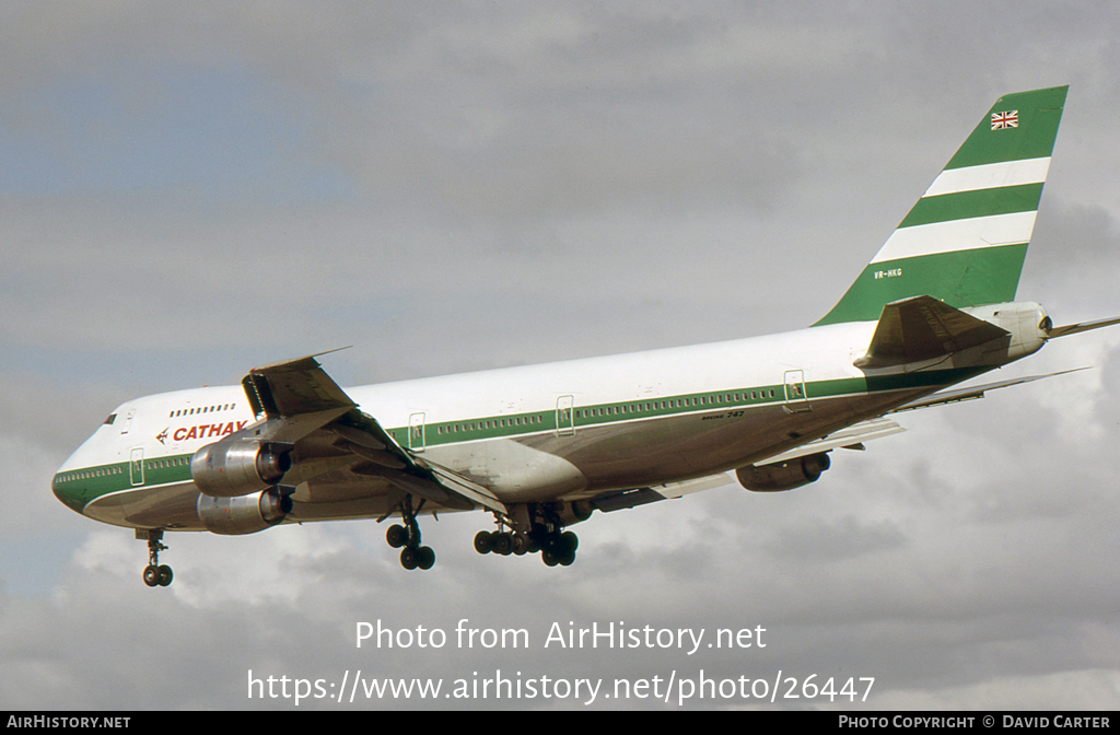 Aircraft Photo of VR-HKG | Boeing 747-267B | Cathay Pacific Airways | AirHistory.net #26447