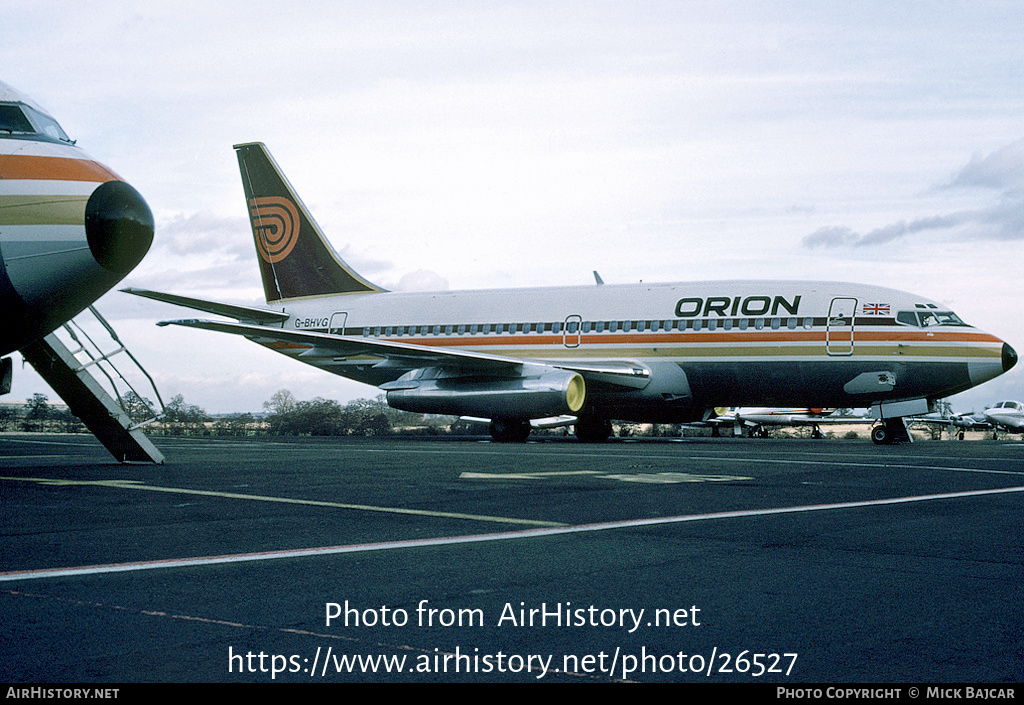 Aircraft Photo of G-BHVG | Boeing 737-2T5/Adv | Orion Airways | AirHistory.net #26527