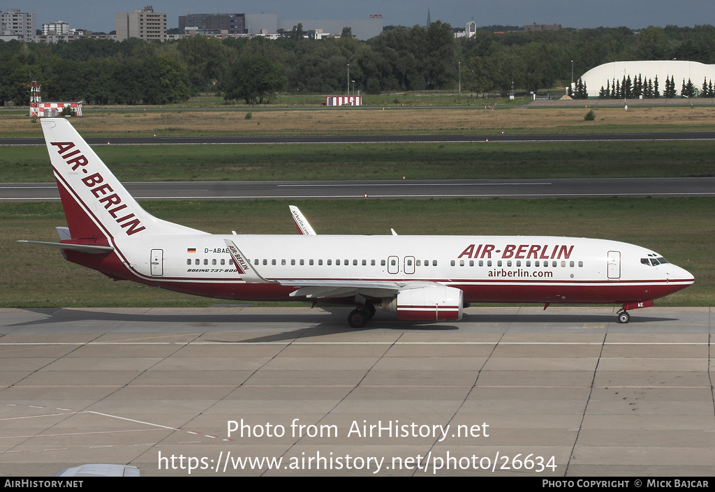 Aircraft Photo of D-ABAE | Boeing 737-86J | Air Berlin | AirHistory.net #26634