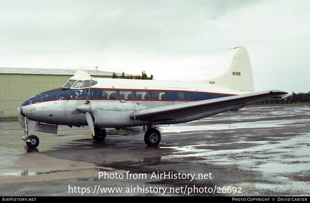 Aircraft Photo of VH-RUN | De Havilland D.H. 104 Dove 5 | Solair - Solomon Islands Airways | AirHistory.net #26692