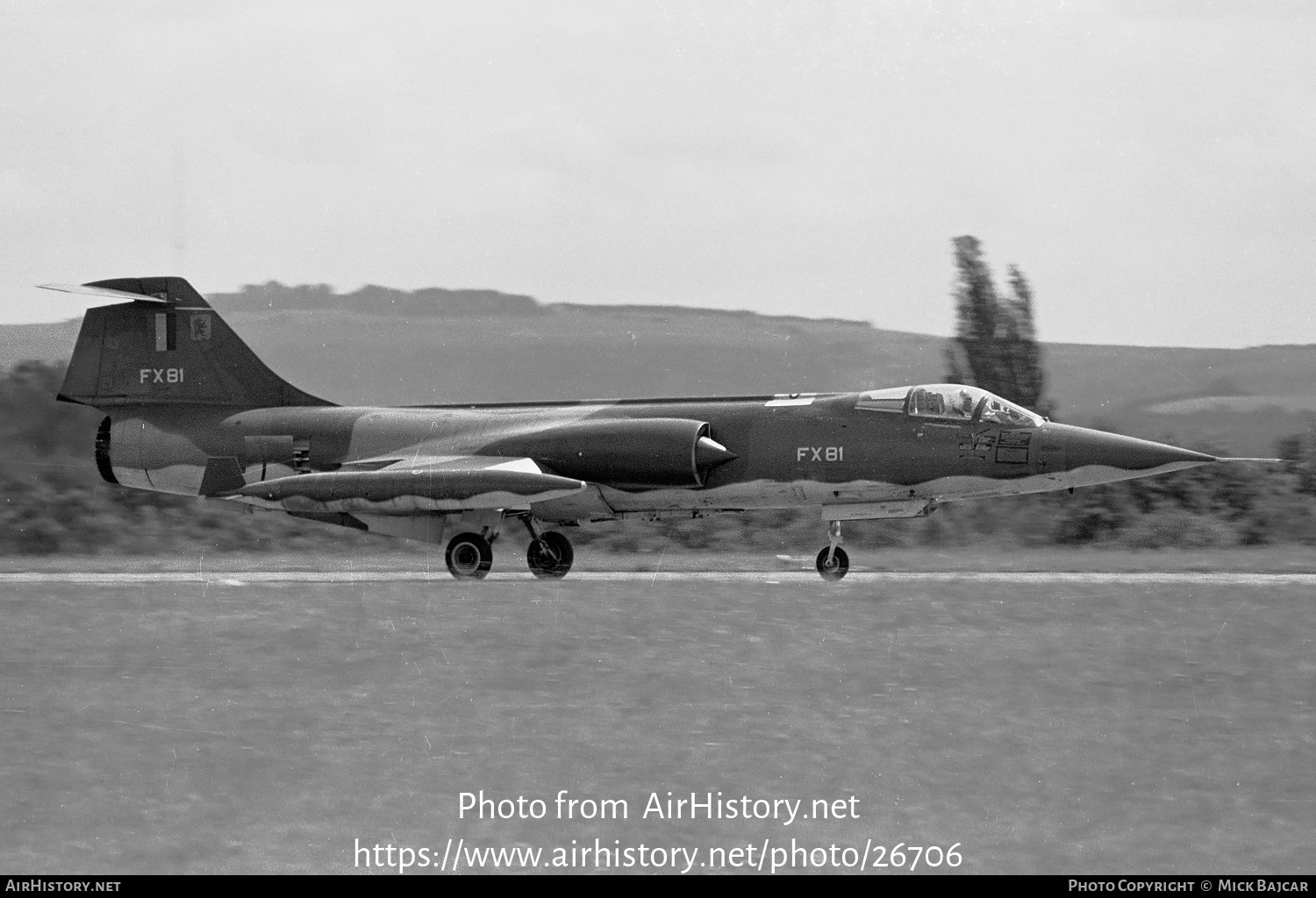 Aircraft Photo of FX81 | Lockheed F-104G Starfighter | Belgium - Air Force | AirHistory.net #26706