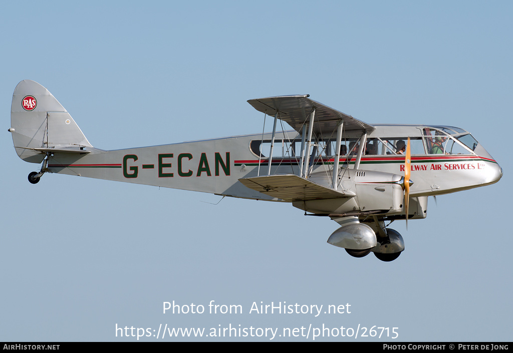 Aircraft Photo of G-ECAN | De Havilland D.H. 84A Dragon 3 | Railway Air Services | AirHistory.net #26715