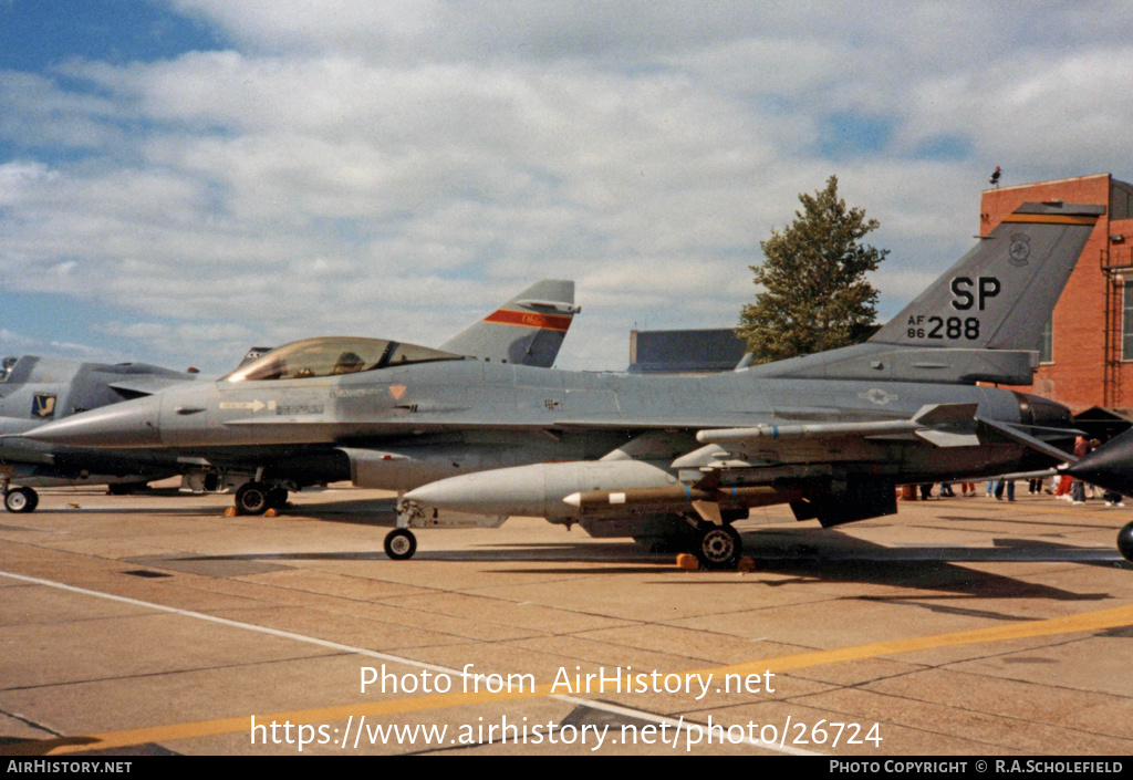 Aircraft Photo of 86-0288 / AF86-288 | General Dynamics F-16C Fighting Falcon | USA - Air Force | AirHistory.net #26724