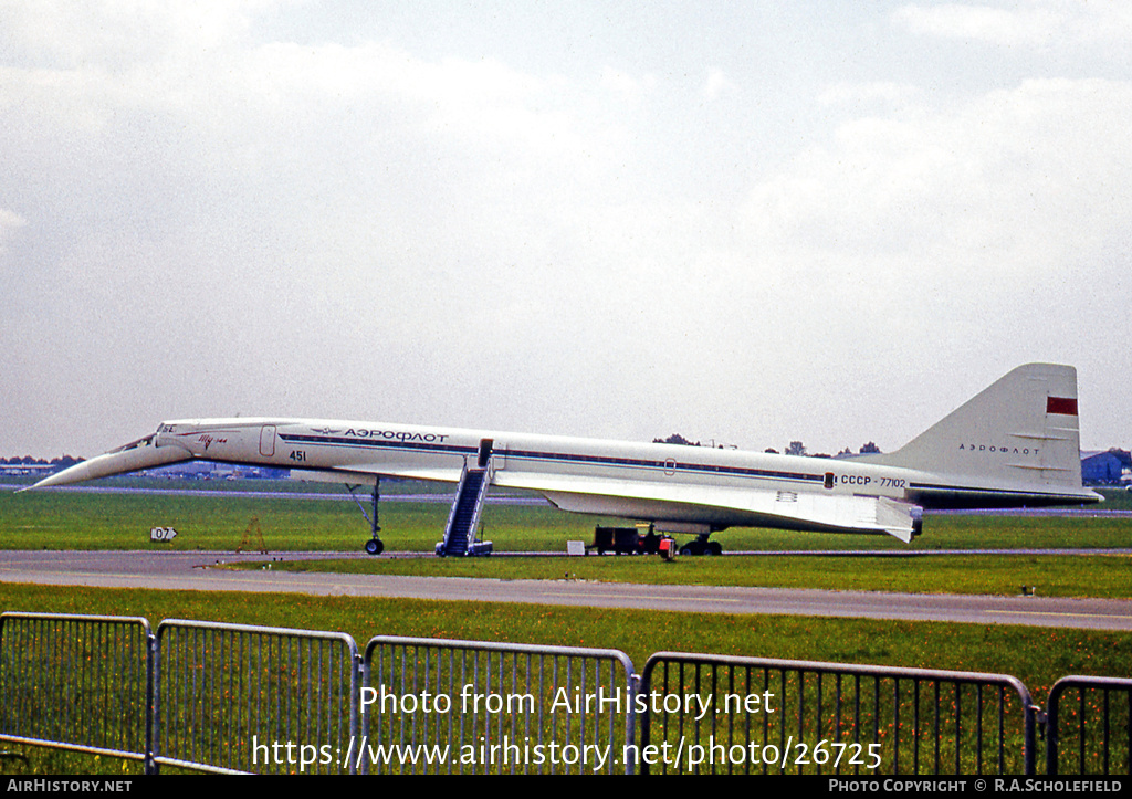 Aircraft Photo of CCCP-77102 | Tupolev Tu-144S | Aeroflot | AirHistory.net #26725