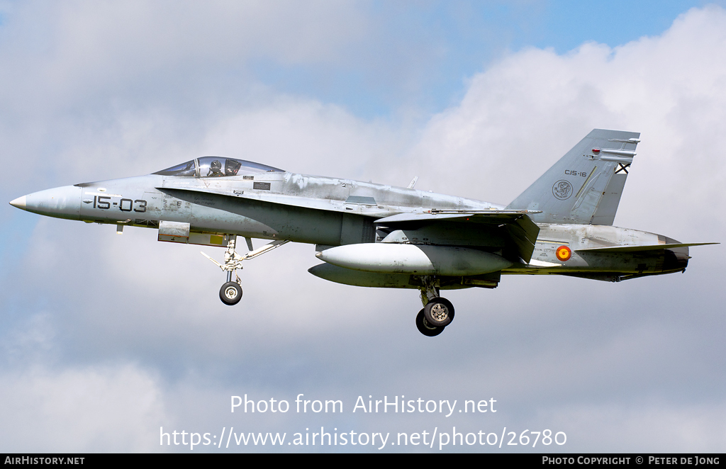 Aircraft Photo of C15-16 | McDonnell Douglas EF-18M Hornet | Spain - Air Force | AirHistory.net #26780