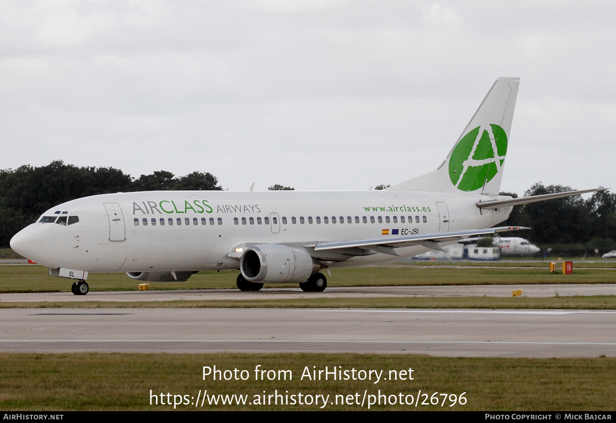 Aircraft Photo of EC-JSL | Boeing 737-33A | AirClass Airways | AirHistory.net #26796