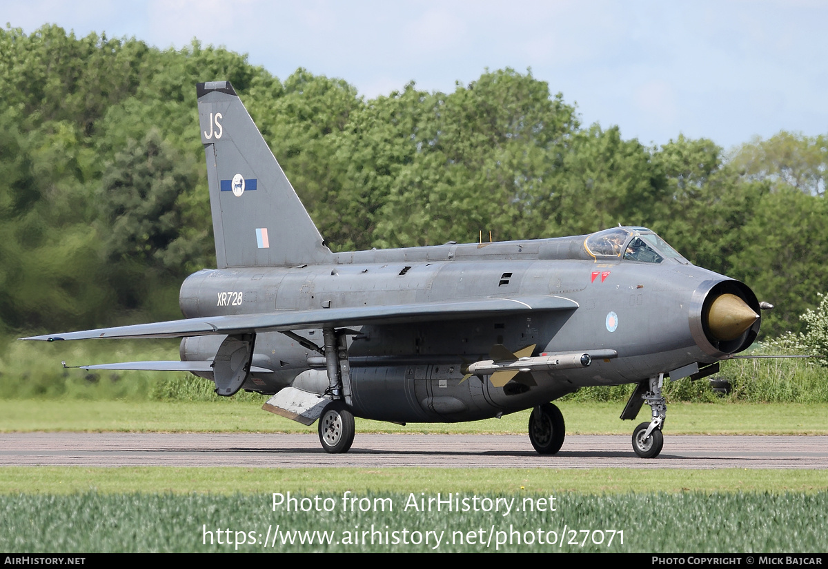 Aircraft Photo of XR728 | English Electric Lightning F6 | UK - Air Force | AirHistory.net #27071