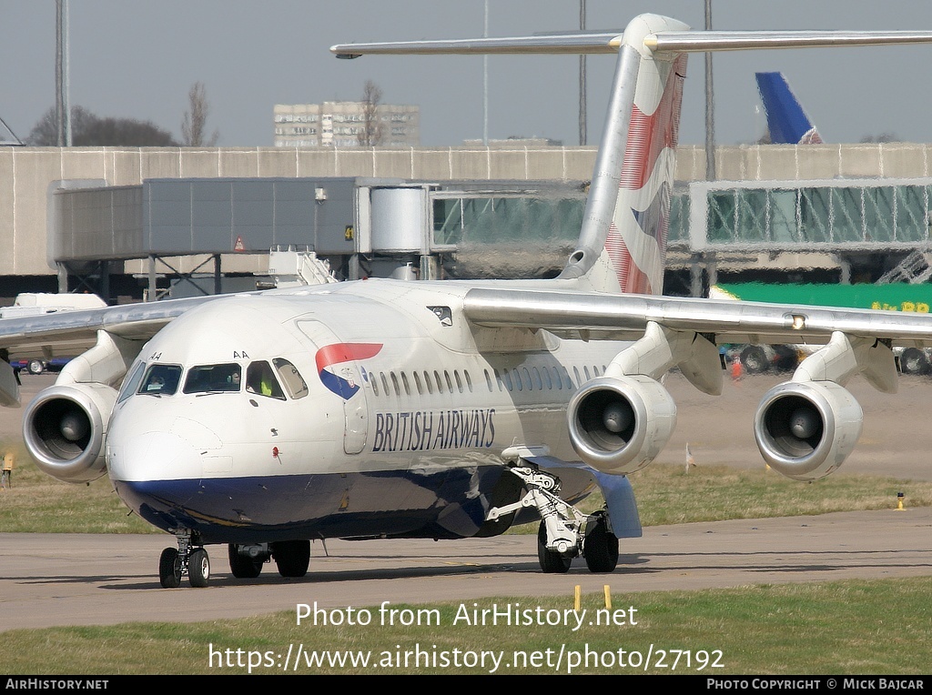 Aircraft Photo of G-CFAA | BAE Systems Avro 146-RJ100 | British Airways | AirHistory.net #27192