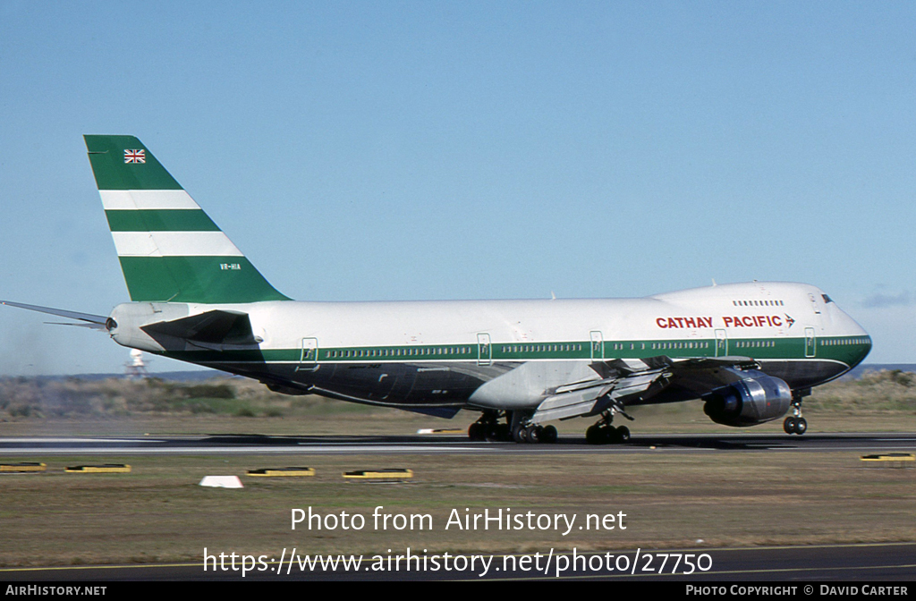 Aircraft Photo of VR-HIA | Boeing 747-267B | Cathay Pacific Airways | AirHistory.net #27750