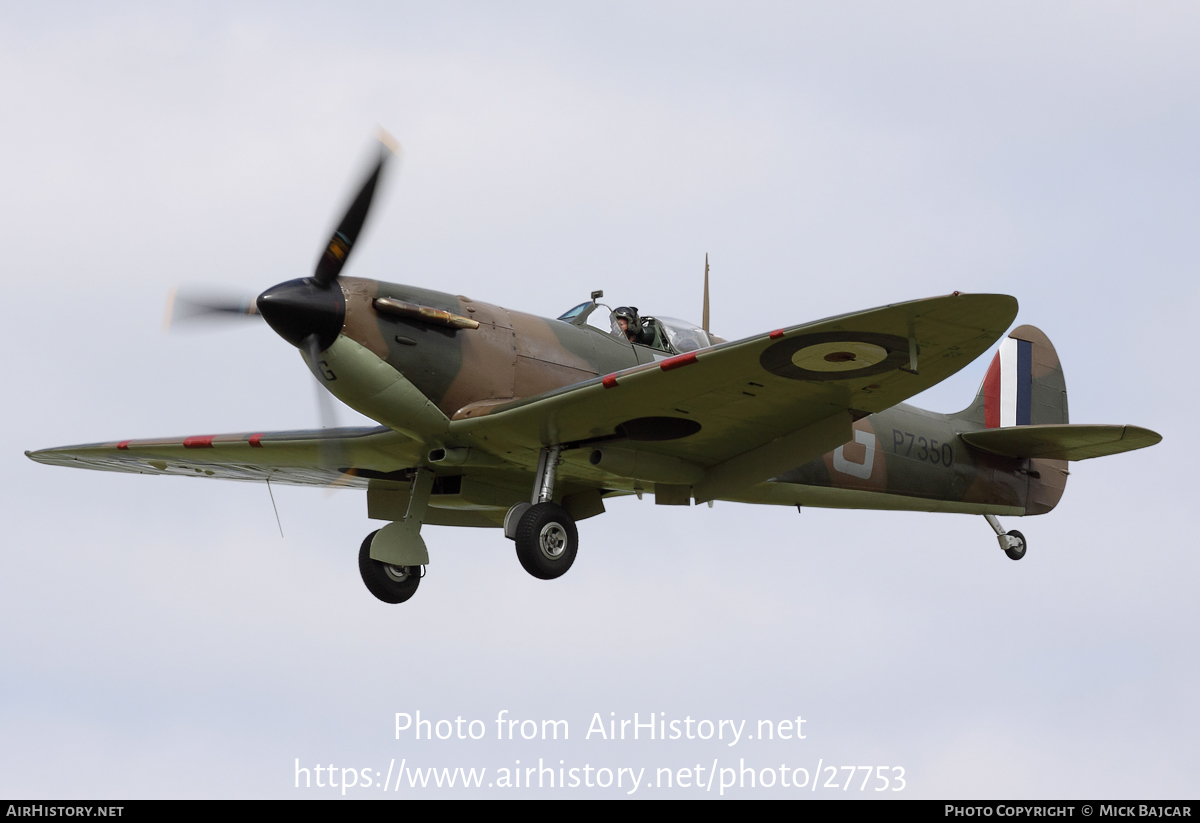 Aircraft Photo of P7350 | Supermarine 329 Spitfire Mk2A | UK - Air Force | AirHistory.net #27753