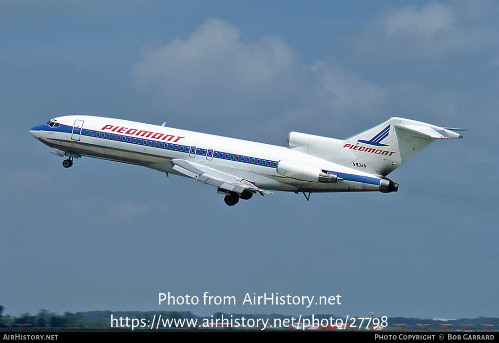 Aircraft Photo of N834N | Boeing 727-95 | Piedmont Airlines | AirHistory.net #27798