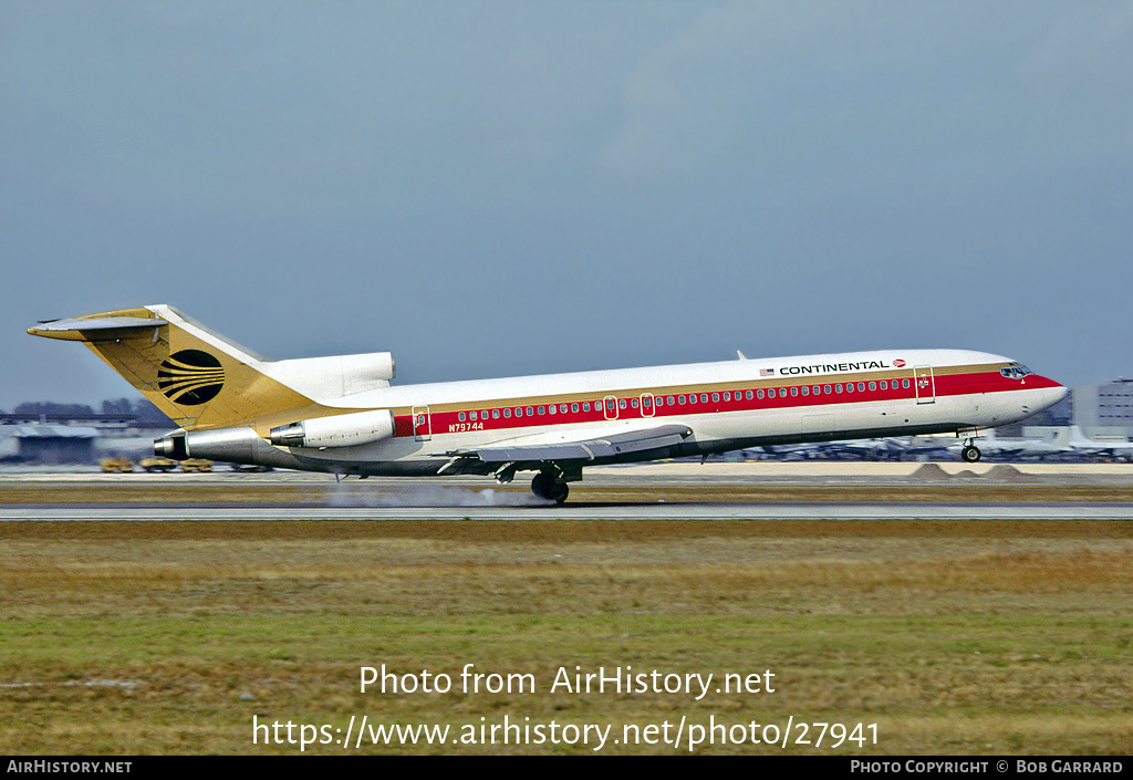 Aircraft Photo of N79744 | Boeing 727-224/Adv | Continental Airlines | AirHistory.net #27941