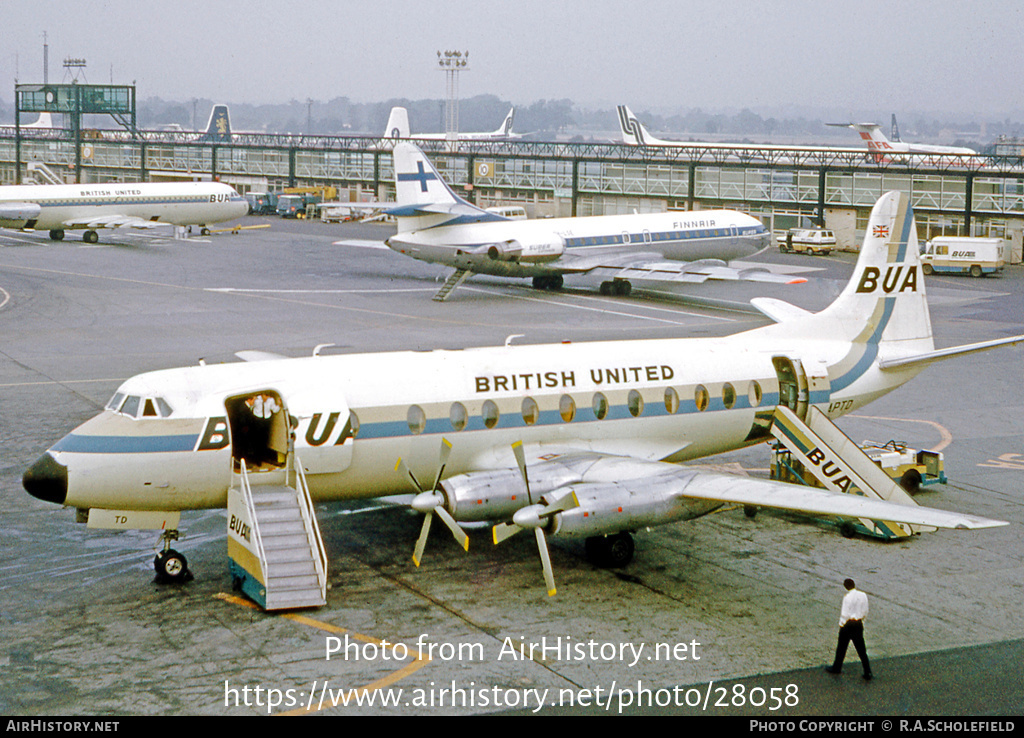 Aircraft Photo of G-APTD | Vickers 833 Viscount | British United Airways - BUA | AirHistory.net #28058