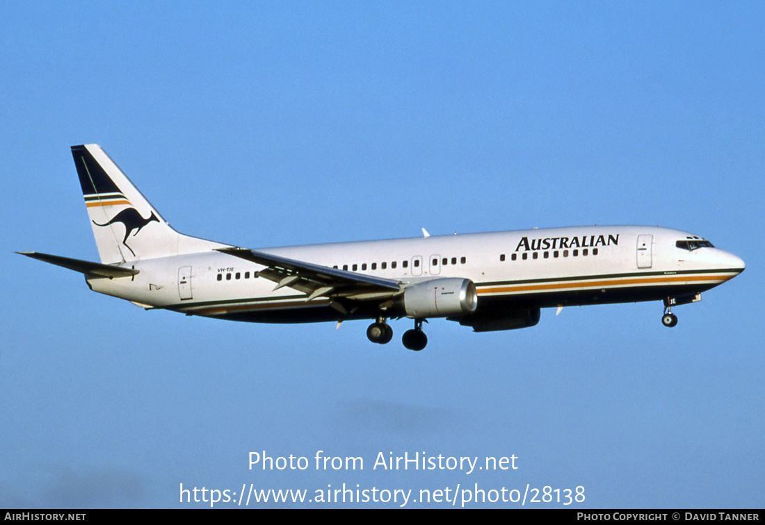 Aircraft Photo of VH-TJE | Boeing 737-476 | Australian Airlines | AirHistory.net #28138