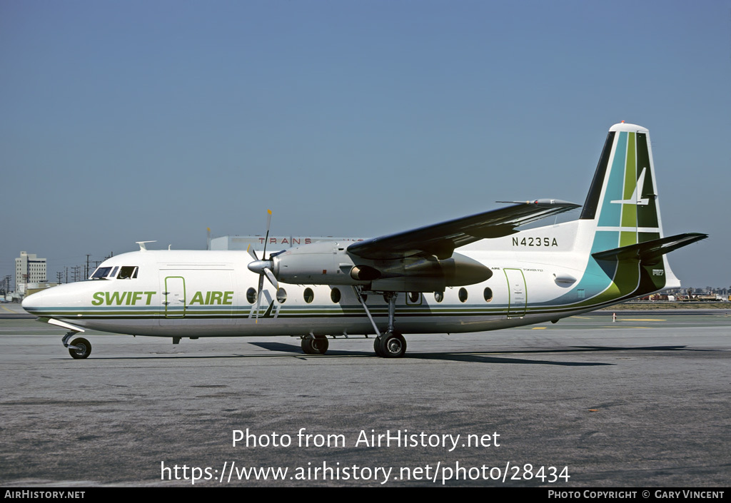 Aircraft Photo of N423SA | Fokker F27-600 Friendship | Swift Aire | AirHistory.net #28434