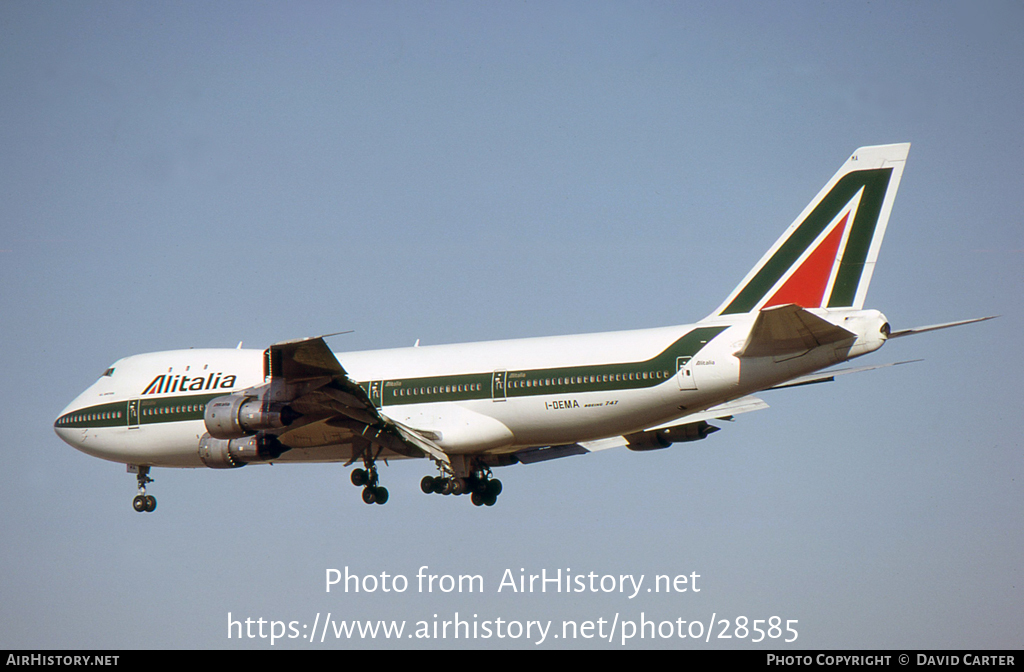 Aircraft Photo of I-DEMA | Boeing 747-143 | Alitalia | AirHistory.net #28585