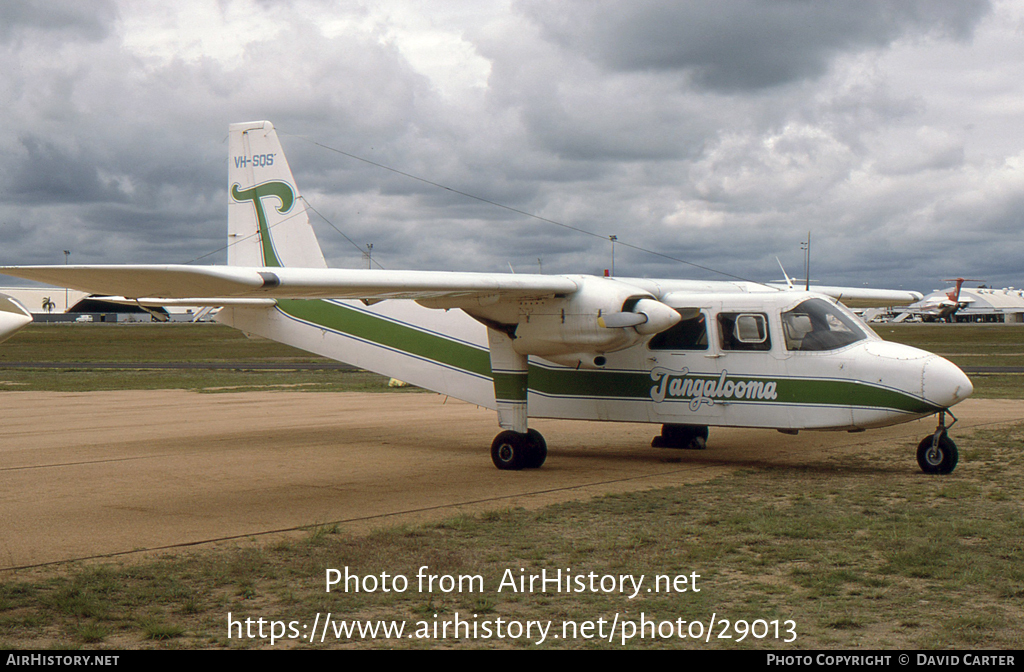 Aircraft Photo of VH-SQS | Britten-Norman BN-2A-21 Islander | Tangalooma Aviation | AirHistory.net #29013