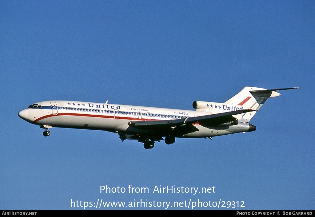 Aircraft Photo of N7645U | Boeing 727-222 | United Airlines | AirHistory.net #29312