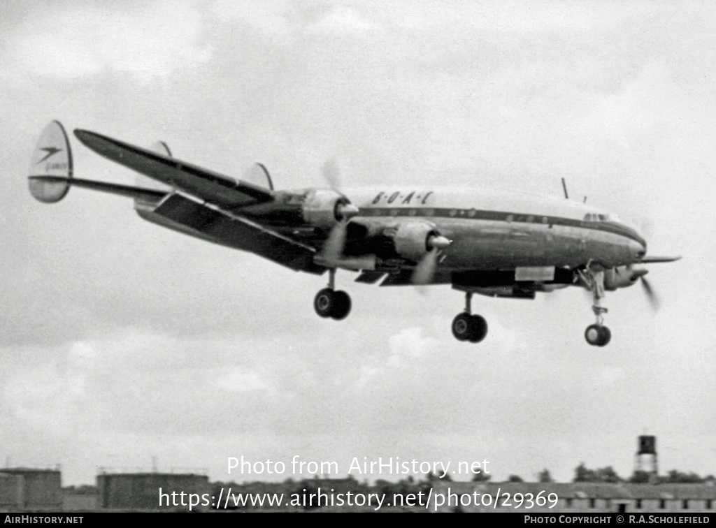 Aircraft Photo of G-ANUV | Lockheed L-749A Constellation | BOAC - British Overseas Airways Corporation | AirHistory.net #29369