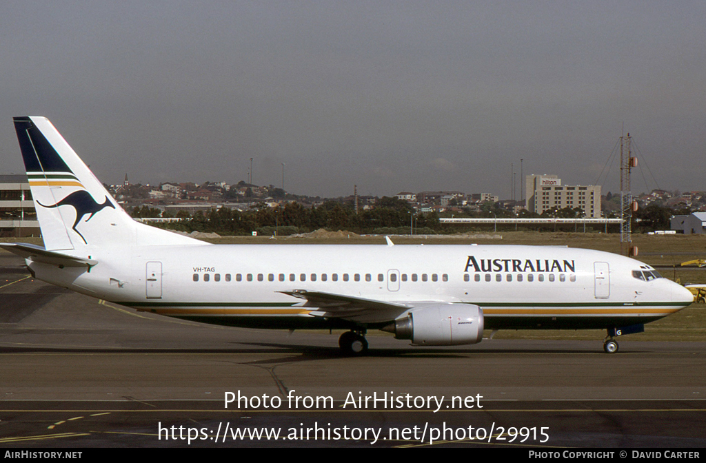 Aircraft Photo of VH-TAG | Boeing 737-376 | Australian Airlines | AirHistory.net #29915