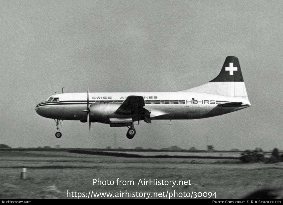 Aircraft Photo of HB-IRS | Convair 240-11 | Swissair - Swiss Air Lines | AirHistory.net #30094