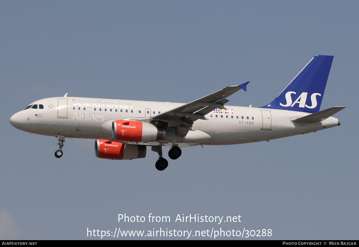 Aircraft Photo of OY-KBP | Airbus A319-132 | Scandinavian Airlines - SAS | AirHistory.net #30288