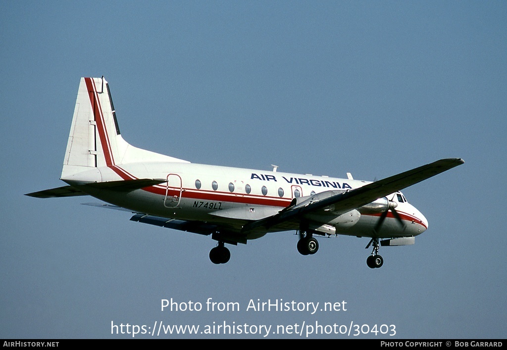 Aircraft Photo of N749LL | British Aerospace BAe-748 Srs2B/FAA | Air Virginia | AirHistory.net #30403