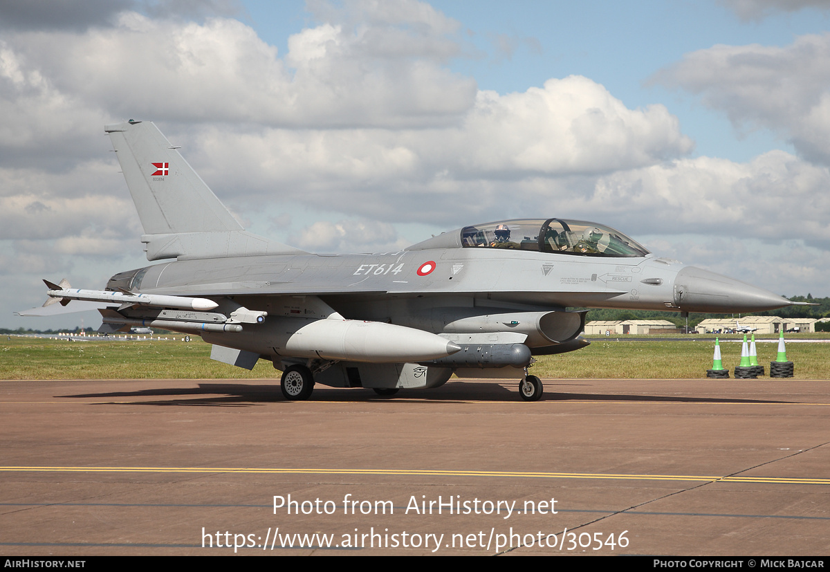 Aircraft Photo of ET-614 | General Dynamics F-16BM Fighting Falcon | Denmark - Air Force | AirHistory.net #30546