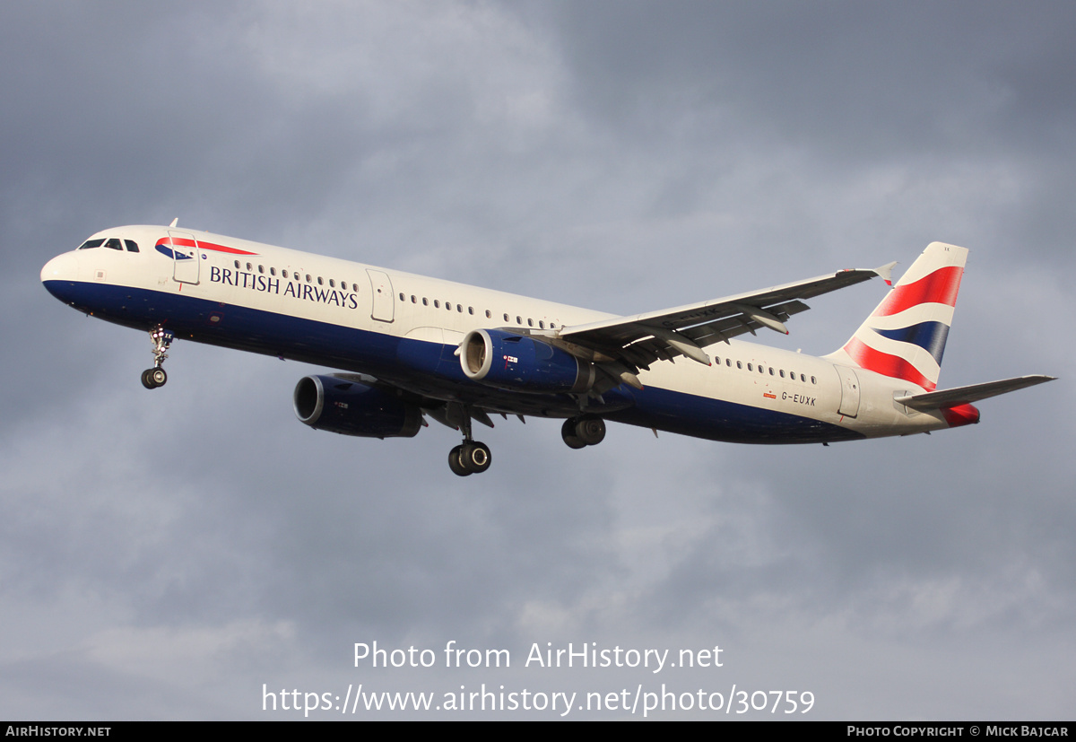 Aircraft Photo of G-EUXK | Airbus A321-231 | British Airways | AirHistory.net #30759