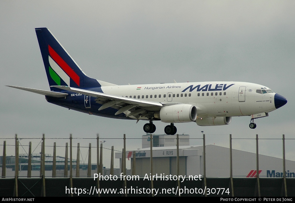 Aircraft Photo of HA-LOJ | Boeing 737-6Q8 | Malév - Hungarian Airlines | AirHistory.net #30774