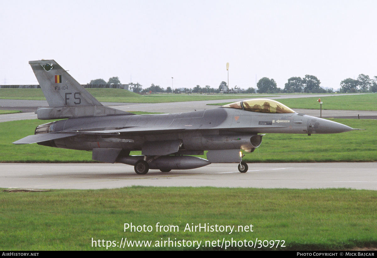 Aircraft Photo of FA-104 | General Dynamics F-16A Fighting Falcon | Belgium - Air Force | AirHistory.net #30972