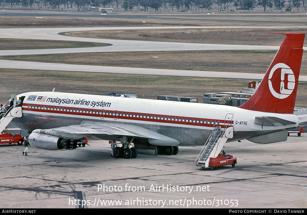 Aircraft Photo of G-AYVE | Boeing 707-321 | Malaysian Airline System - MAS | AirHistory.net #31053