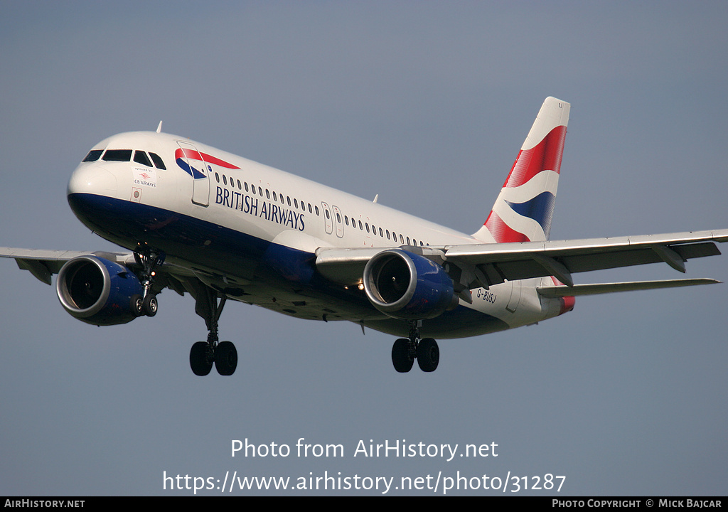 Aircraft Photo of G-BUSJ | Airbus A320-211 | British Airways | AirHistory.net #31287