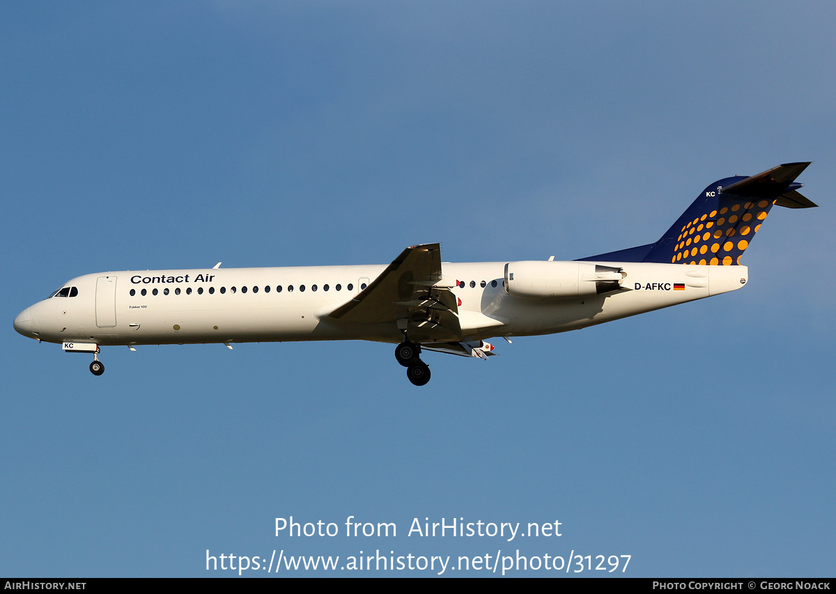 Aircraft Photo of D-AFKC | Fokker 100 (F28-0100) | Contact Air | AirHistory.net #31297