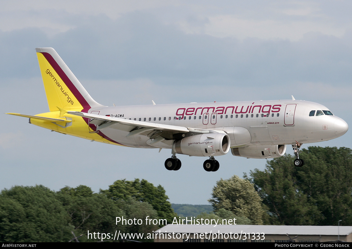 Aircraft Photo of D-AGWA | Airbus A319-132 | Germanwings | AirHistory.net #31333