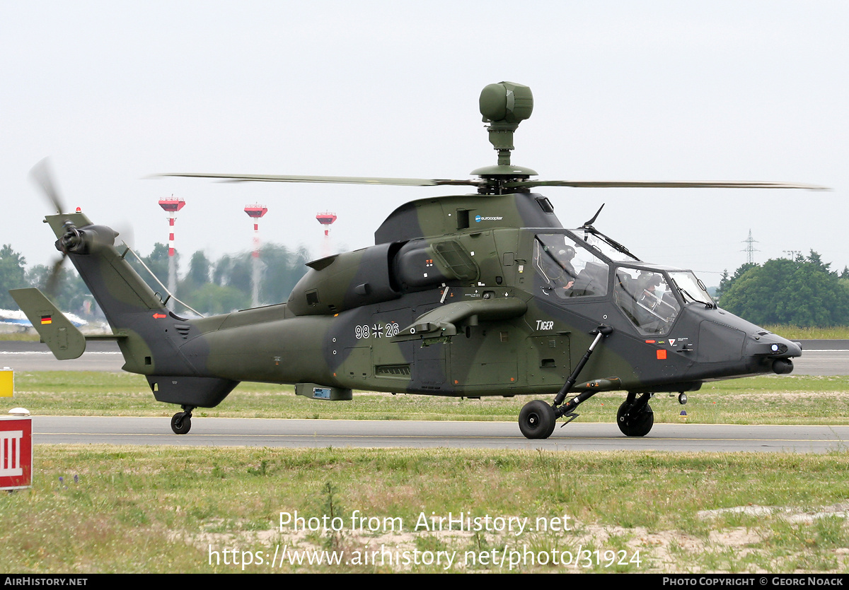 Aircraft Photo of 9826 | Eurocopter EC-665 Tiger UHT | Germany - Army | AirHistory.net #31924