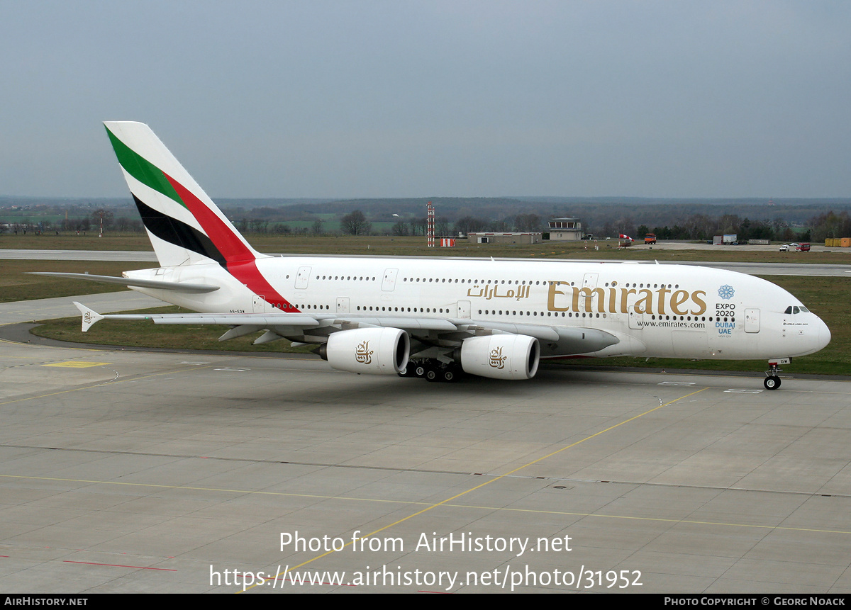 Aircraft Photo of A6-EDW | Airbus A380-861 | Emirates | AirHistory.net #31952