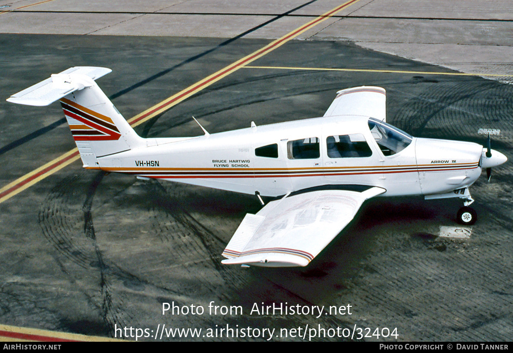 Aircraft Photo of VH-HSN | Piper PA-28RT-201 Arrow IV | Bruce Hartwig Flying School | AirHistory.net #32404