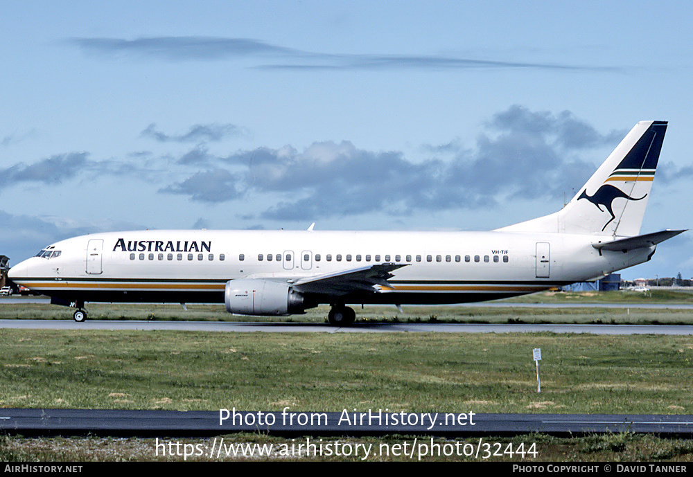 Aircraft Photo of VH-TJF | Boeing 737-476 | Australian Airlines | AirHistory.net #32444