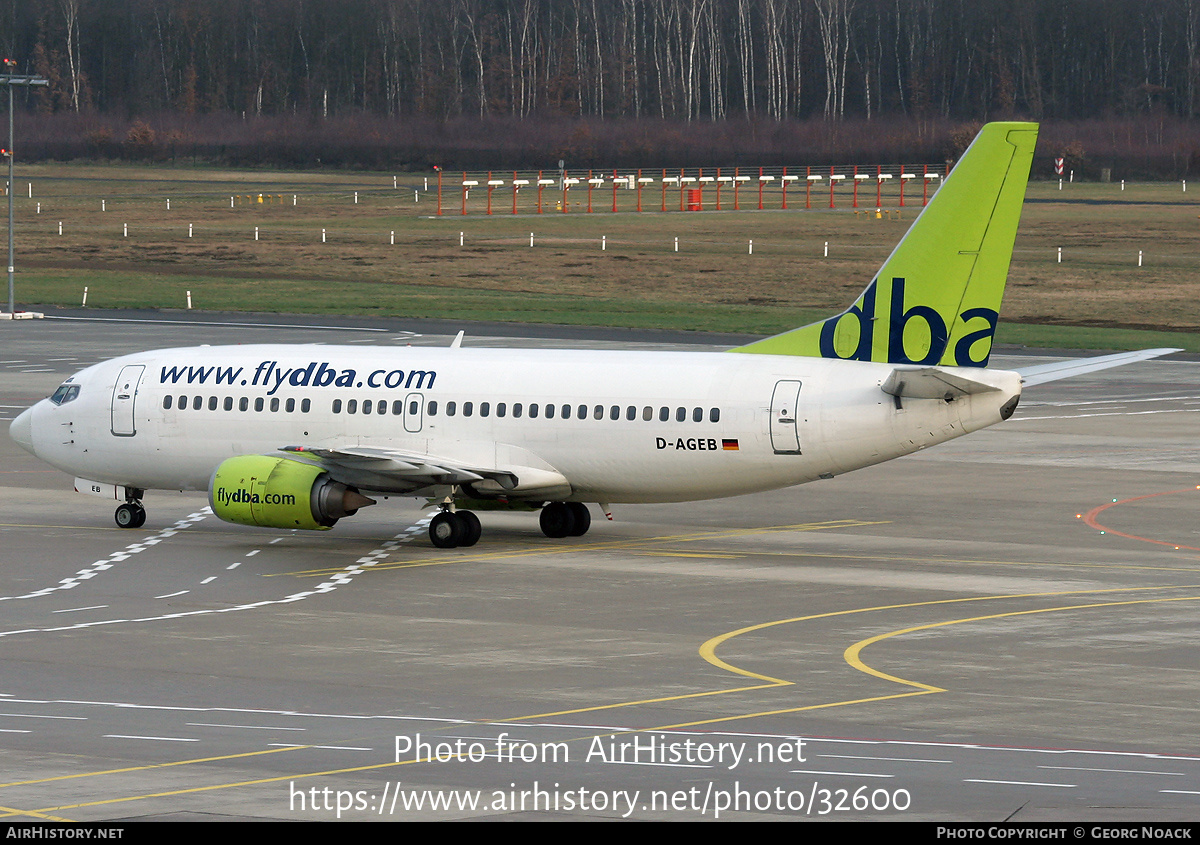 Aircraft Photo of D-AGEB | Boeing 737-322 | DBA - Deutsche BA | AirHistory.net #32600