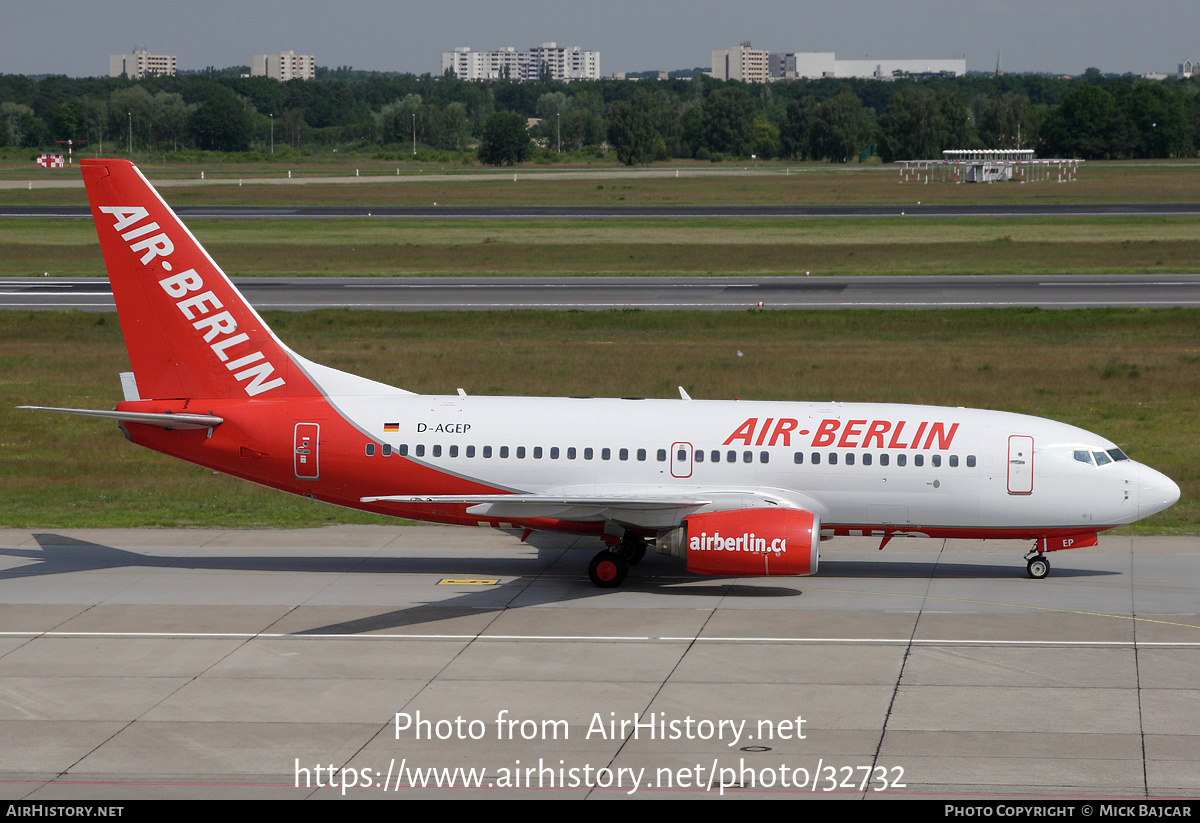 Aircraft Photo of D-AGEP | Boeing 737-75B | Air Berlin | AirHistory.net #32732