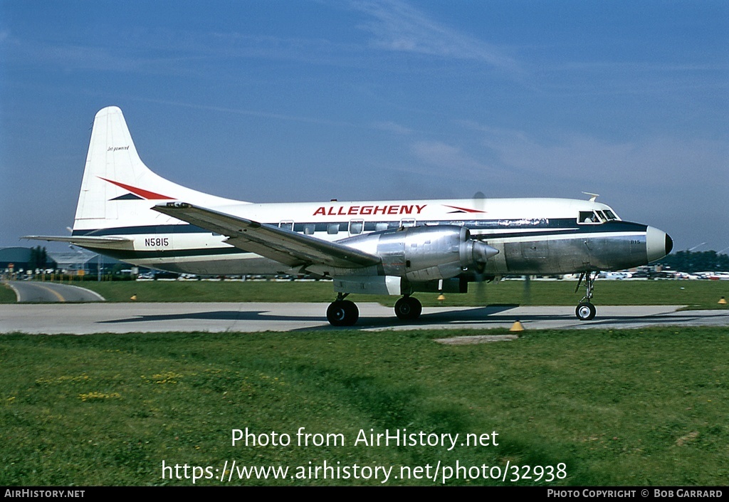 Aircraft Photo of N5815 | Convair 580 | Allegheny Airlines | AirHistory.net #32938