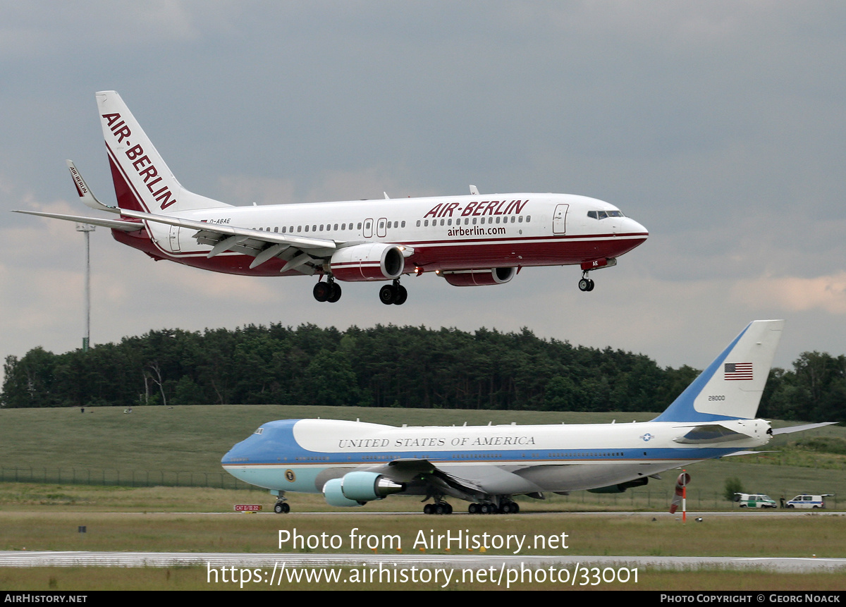 Aircraft Photo of D-ABAE | Boeing 737-86J | Air Berlin | AirHistory.net #33001