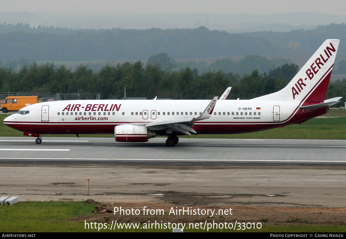 Aircraft Photo of D-ABAN | Boeing 737-86J | Air Berlin | AirHistory.net #33010