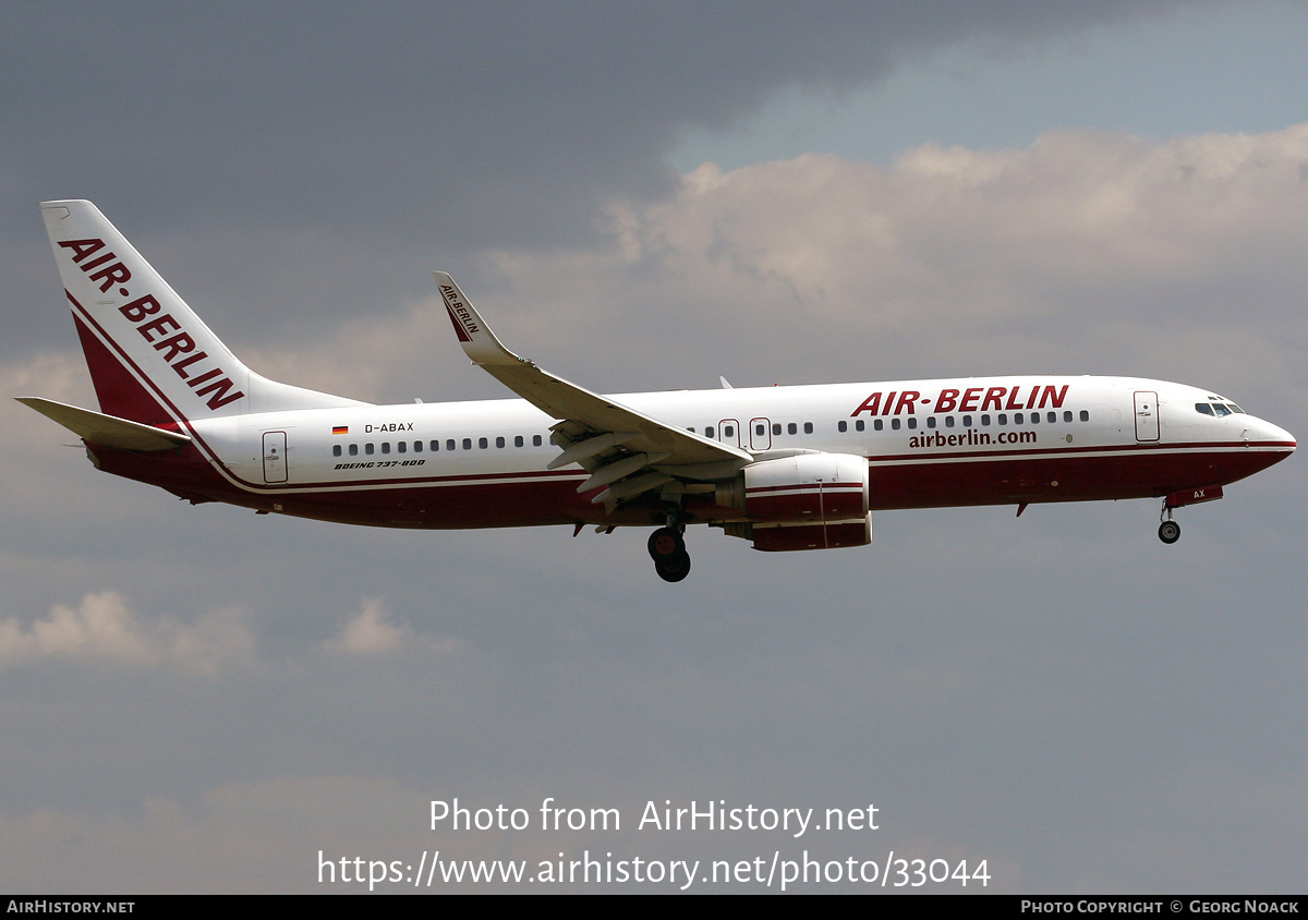 Aircraft Photo of D-ABAX | Boeing 737-86J | Air Berlin | AirHistory.net #33044