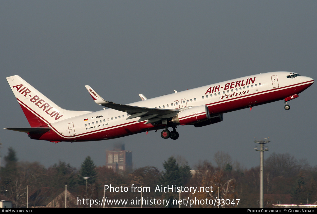 Aircraft Photo of D-ABBA | Boeing 737-86J | Air Berlin | AirHistory.net #33047