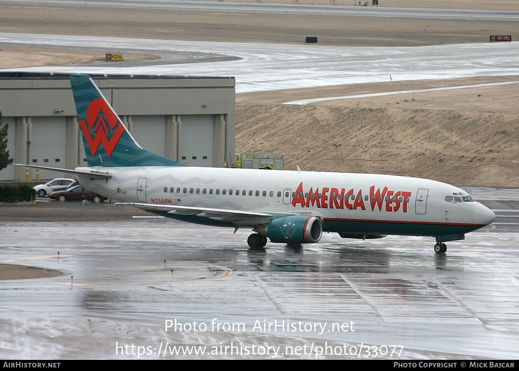 Aircraft Photo of N315AW | Boeing 737-3S3 | America West Airlines | AirHistory.net #33077