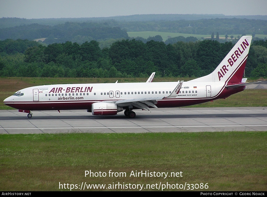 Aircraft Photo of D-ABBI | Boeing 737-86J | Air Berlin | AirHistory.net #33086