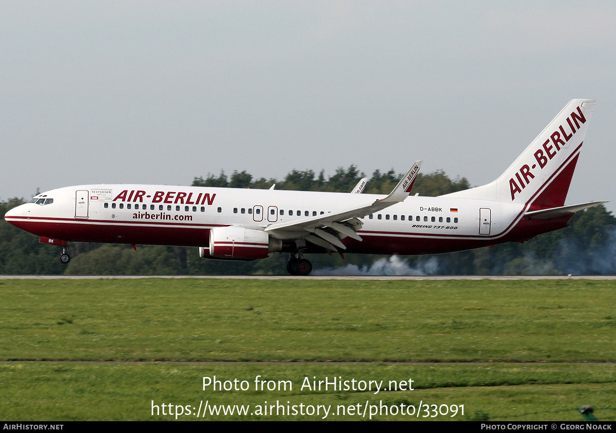 Aircraft Photo of D-ABBK | Boeing 737-8BK | Air Berlin | AirHistory.net #33091