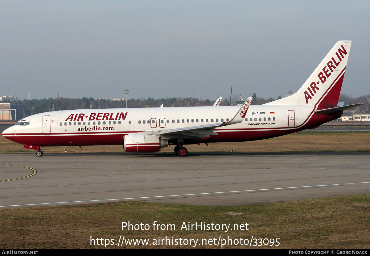 Aircraft Photo of D-ABBK | Boeing 737-8BK | Air Berlin | AirHistory.net #33095